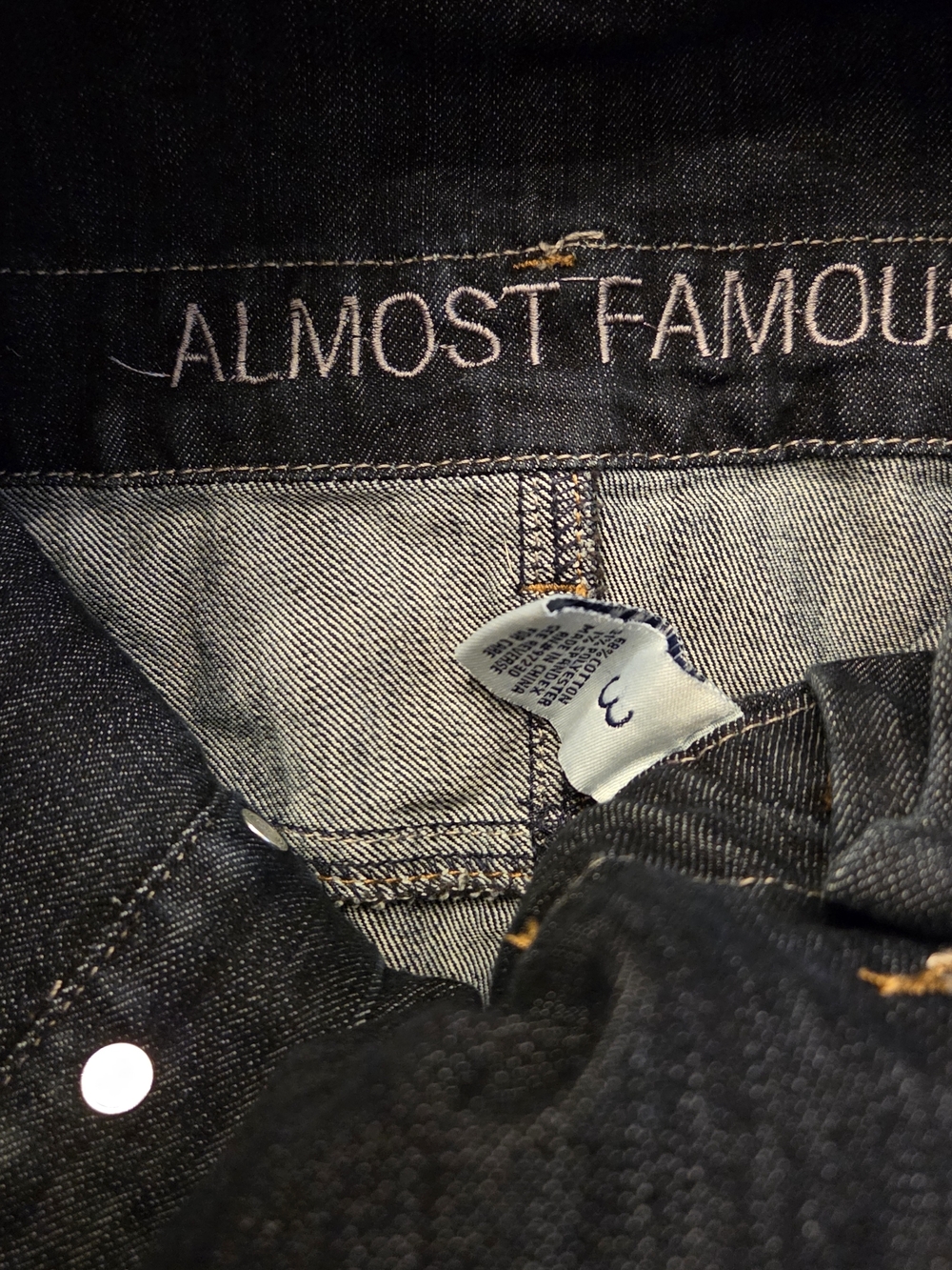 Almost Famous Black Denim Overall Jeans with Button Detail - Picture 11 of 11